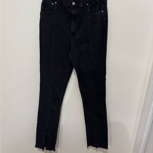 Abercrombie & Fitch the Dad Split Hem  Black Jeans
